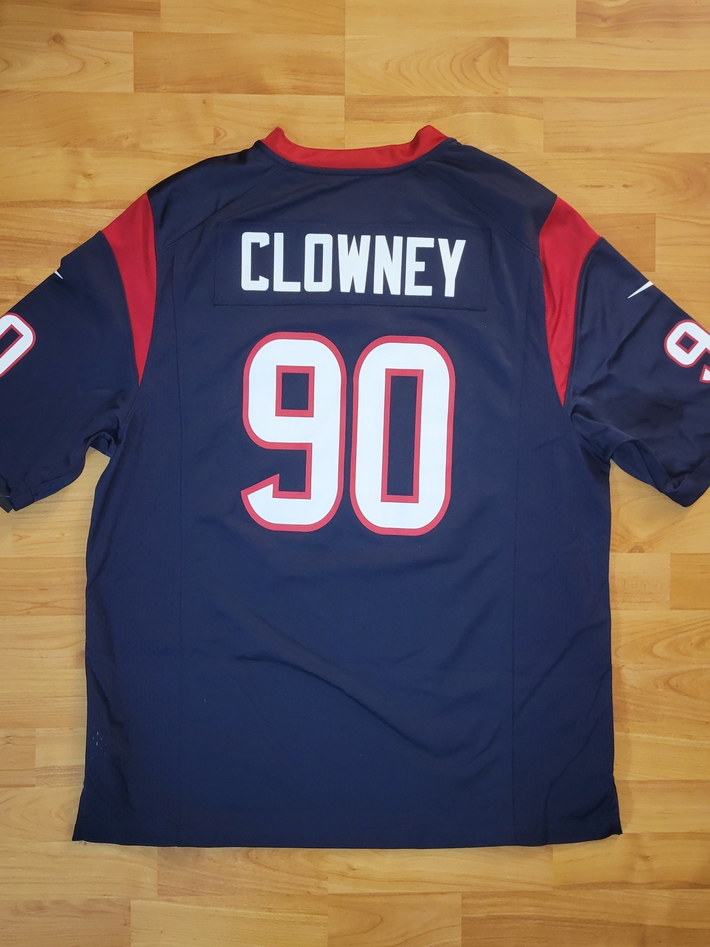 Deadstock Clowney Houston Texans NWT NFL Nike Size LARGE on Field Blue Jersey